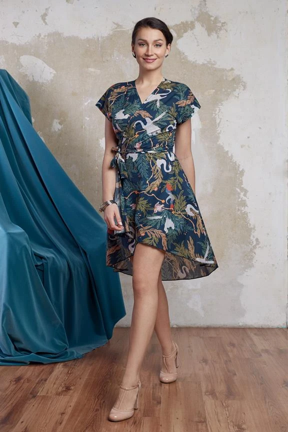 Wrap Dress Asymmetrical Feline 3 Wrap Dress Asymmetrical Feline