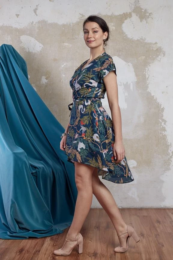 Wrap Dress Asymmetrical Feline 5 Wrap Dress Asymmetrical Feline - Image 3