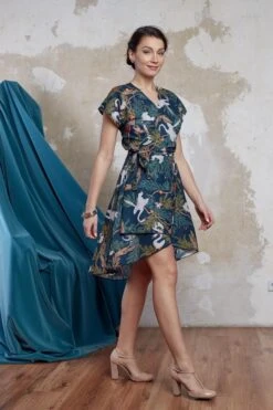 Wrap Dress Asymmetrical Feline 13 Wrap Dress Asymmetrical Feline -Brava Clothing Shop Product ProductPropertyID 107412445