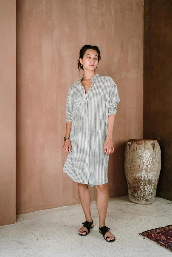 Dress Reena Stripes Blue White 3 Dress Reena Stripes Blue White