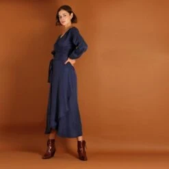 Wrap Dress Tara Blue -Brava Clothing Shop Product ProductPropertyID 107586119