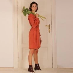 Wrap Dress Tiilli Rust Brown -Brava Clothing Shop Product ProductPropertyID 107586406