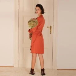 Wrap Dress Tiilli Rust Brown -Brava Clothing Shop Product ProductPropertyID 107586407