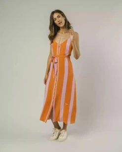 Brava Fabrics Color Block Dress Orange