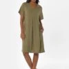 Shift Dress Olive Green
