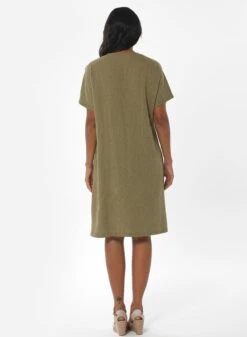 Shift Dress Olive Green 8 Shift Dress Olive Green -Brava Clothing Shop Product ProductPropertyID 118655879