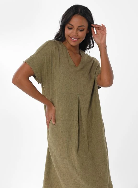 Shift Dress Olive Green 6 Shift Dress Olive Green - Image 4