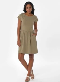 Slub Jersey Dress Olive Green