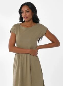 Slub Jersey Dress Olive Green -Brava Clothing Shop Product ProductPropertyID 118656076