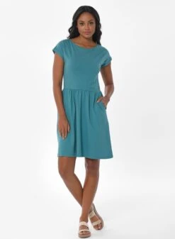 Slub Jersey Dress Petrolgreen