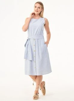 Striped Dress Light Blue