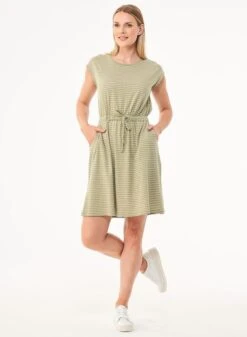 Striped Jersey Dress Green