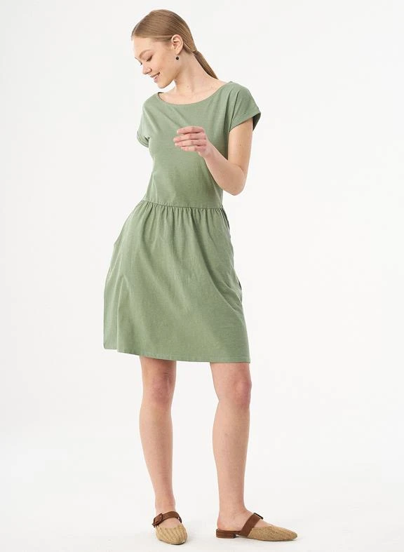 Slub Jersey Dress Fern Green 3 Slub Jersey Dress Fern Green