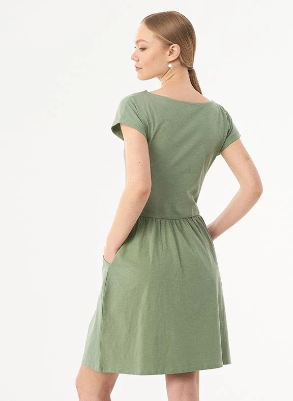 Slub Jersey Dress Fern Green 4 Slub Jersey Dress Fern Green - Image 2