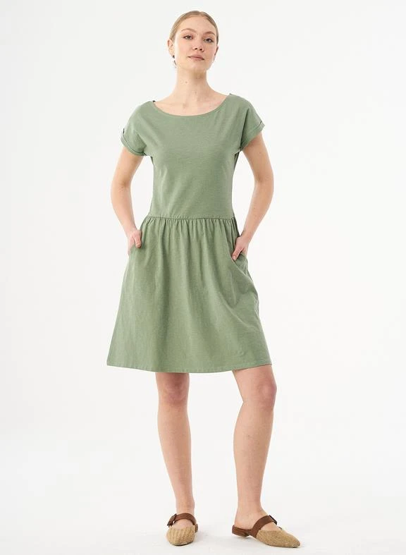 Slub Jersey Dress Fern Green 5 Slub Jersey Dress Fern Green - Image 3
