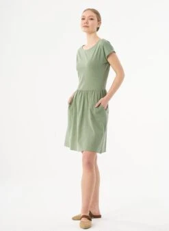 Slub Jersey Dress Fern Green 10 Slub Jersey Dress Fern Green -Brava Clothing Shop Product ProductPropertyID 120530266