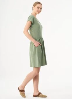 Slub Jersey Dress Fern Green 11 Slub Jersey Dress Fern Green -Brava Clothing Shop Product ProductPropertyID 120530267