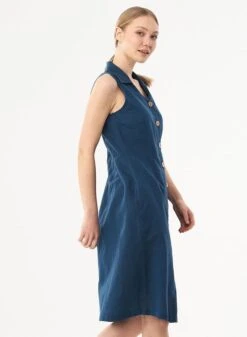 Shirt Dress Linen Organic Cotton Blue -Brava Clothing Shop Product ProductPropertyID 120553225