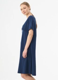 Jersey Dress Organic Cotton Linen Dark Blue -Brava Clothing Shop Product ProductPropertyID 120613677