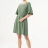 Jersey Dress Organic Cotton Linen Green -Brava Clothing Shop Product ProductPropertyID 120613685