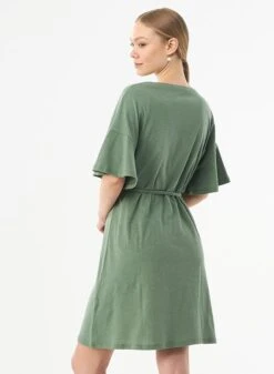 Jersey Dress Organic Cotton Linen Green 7 Jersey Dress Organic Cotton Linen Green -Brava Clothing Shop Product ProductPropertyID 120613686