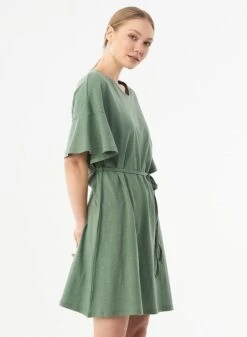 Jersey Dress Organic Cotton Linen Green 8 Jersey Dress Organic Cotton Linen Green -Brava Clothing Shop Product ProductPropertyID 120613687