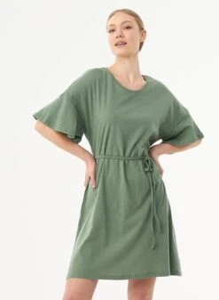 Jersey Dress Organic Cotton Linen Green 9 Jersey Dress Organic Cotton Linen Green -Brava Clothing Shop Product ProductPropertyID 120613688