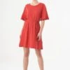 Jersey Dress Organic Cotton Linen Red -Brava Clothing Shop Product ProductPropertyID 120613862