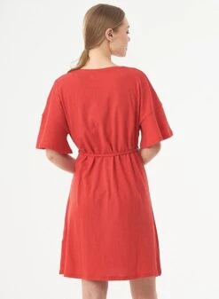Jersey Dress Organic Cotton Linen Red 8 Jersey Dress Organic Cotton Linen Red -Brava Clothing Shop Product ProductPropertyID 120613864