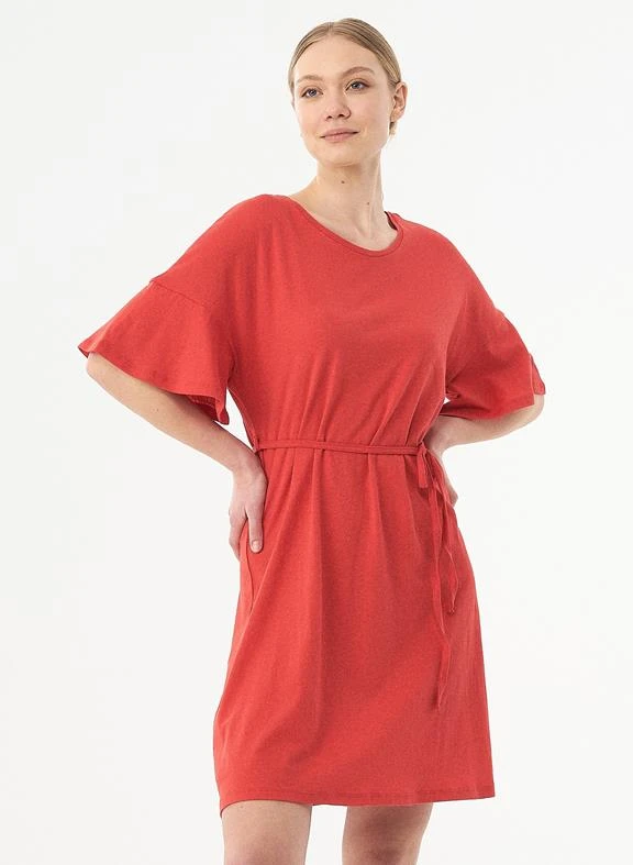 Jersey Dress Organic Cotton Linen Red 6 Jersey Dress Organic Cotton Linen Red - Image 5