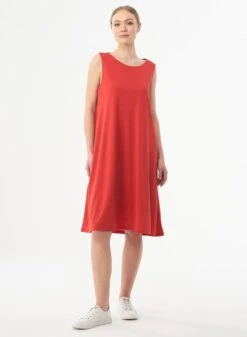 Sleeveless Jersey Dress Red