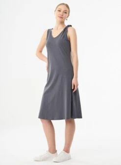 Midi Jersey Dress Dark Grey