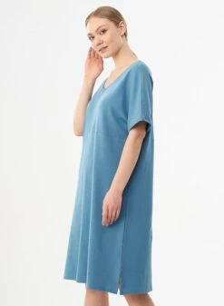 Jersey Dress Organic Cotton Blue -Brava Clothing Shop Product ProductPropertyID 121440272