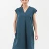 Dress V Neck Blue 1 Dress V Neck Blue -Brava Clothing Shop Product ProductPropertyID 121728713