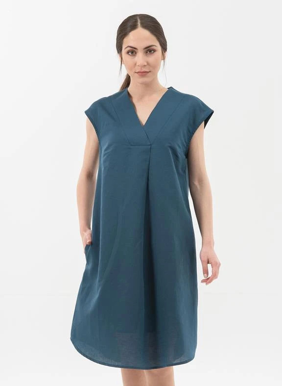 Dress V Neck Blue 3 Dress V Neck Blue