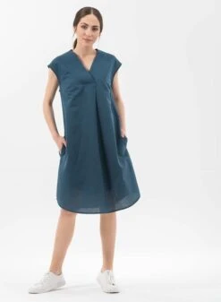 Dress V Neck Blue 7 Dress V Neck Blue -Brava Clothing Shop Product ProductPropertyID 121728714