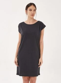 Jersey Dress Boat Neck Dark Grey