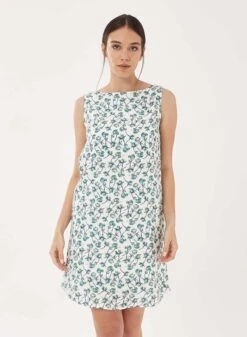 Midi Dress Flowers Light Blue