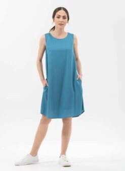 Sleeveless Loose Dress Blue -Brava Clothing Shop Product ProductPropertyID 122052984