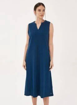 Jersey Dress V-Neck Navy