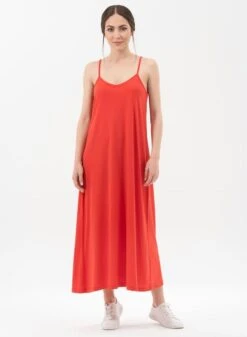 Spaghetti Strap Maxi Dress Red