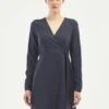 Tencel Wrap Dress Navy -Brava Clothing Shop Product ProductPropertyID 122854648