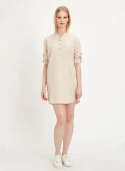 Long Sleeve Dress Beige -Brava Clothing Shop Product ProductPropertyID 123034038