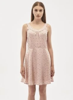 Dress Allover Print Rose Smoke