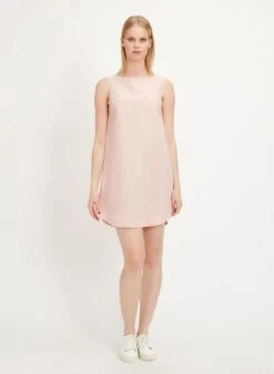 Linen Blend Dress Boat Neckline -Brava Clothing Shop Product ProductPropertyID 124129540