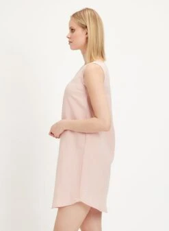 Linen Blend Dress Boat Neckline -Brava Clothing Shop Product ProductPropertyID 124129541