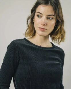 Brava Fabrics Corduroy Belted Dress Black -Brava Clothing Shop Product ProductPropertyID 124716836