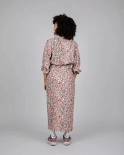 Brava Fabrics Dress Aster Flowers Brown -Brava Clothing Shop Product ProductPropertyID 130439839