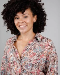 Brava Fabrics Dress Aster Flowers Brown -Brava Clothing Shop Product ProductPropertyID 130439840