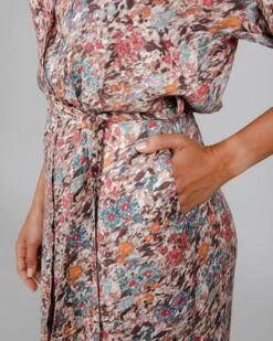 Brava Fabrics Dress Aster Flowers Brown -Brava Clothing Shop Product ProductPropertyID 130439841